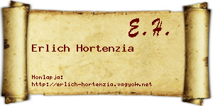 Erlich Hortenzia névjegykártya